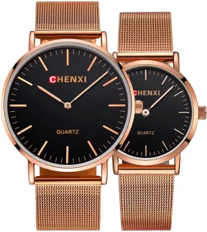 Stainless Steel Mesh Strap Fashion Analog Quartz Watch Gosasa Couple Watches prolong Men and Women Watches Rose Gold 