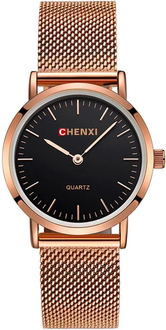 Stainless Steel Mesh Strap Fashion Analog Quartz Watch Gosasa Couple Watches prolong Men and Women Watches Rose Gold 