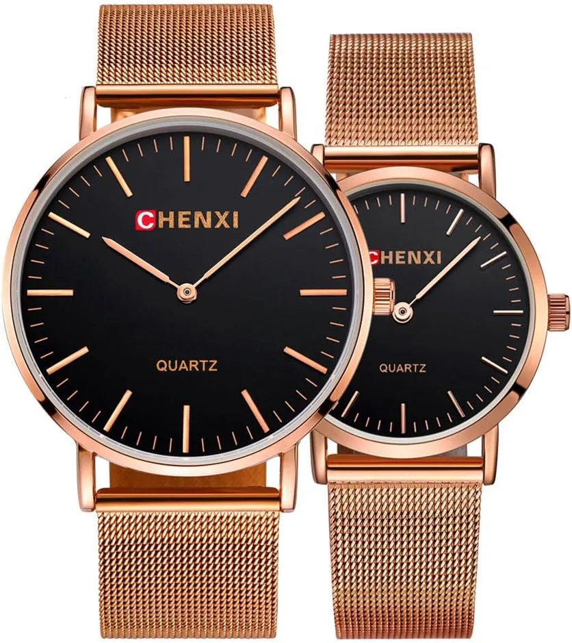 Stainless Steel Mesh Strap Fashion Analog Quartz Watch Gosasa Couple Watches prolong Men and Women Watches Rose Gold 