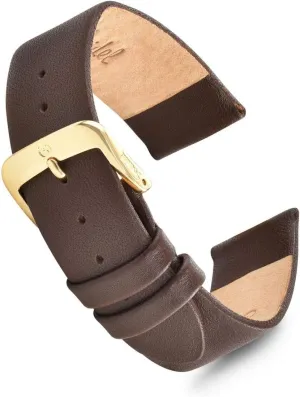 Stainless Steel Metal Buckle Clasp, wand Watchband Fits Most Watch Brands Speidel Genuine Leather Watch Band 20mm L Brown Calf Skin Replacement Strap, 