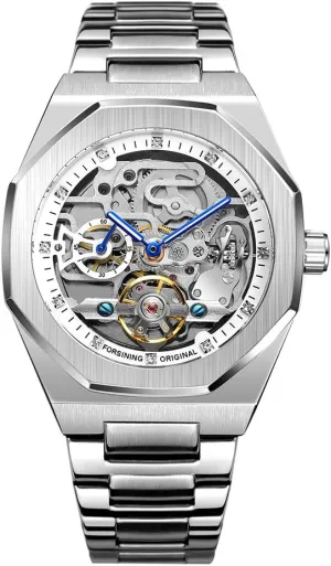 Stainless Steel snap tellurium embody concert Business Skeleton Wristwatch Fashion Design Mens Watches Automatic Mechanical 