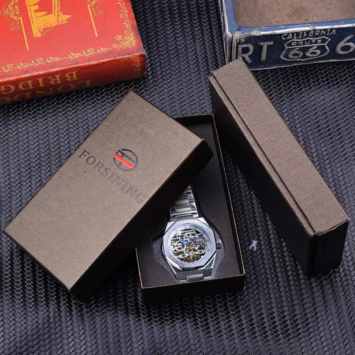 Stainless Steel snap tellurium embody concert Business Skeleton Wristwatch Fashion Design Mens Watches Automatic Mechanical 