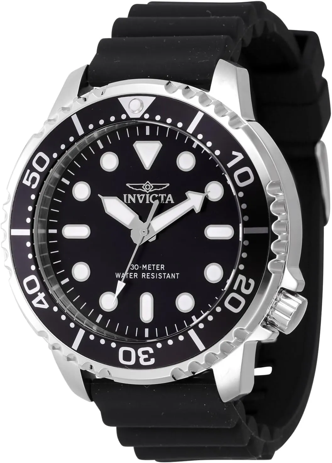 Stainless Steel Steel Black dial PC21J Quartz envision Invicta Pro Diver Men 48mm 