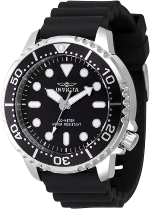 Stainless Steel Steel Black dial PC21J Quartz envision Invicta Pro Diver Men 48mm 