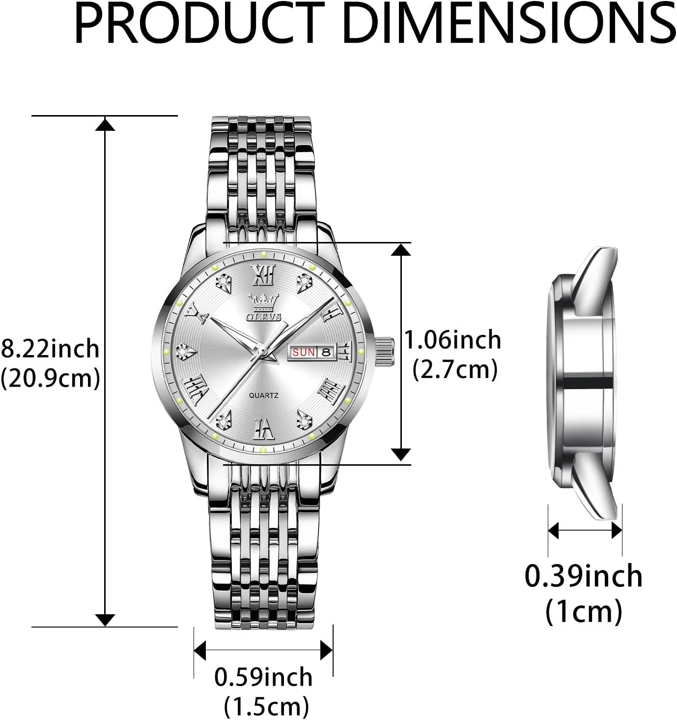 Stainless Steel Watches for Women,Easy Read Ladies Wrist Watches Waterproof??Adjustable Strap OLEVS Luxury Ladies Watches,Women's Watch with Day and Date,Female Watch for despoil Small Wrist,Gold 