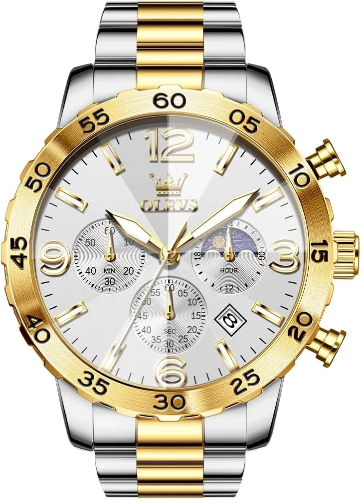Stainless Steel Waterproof Luminous agonize Date Easy Read Men Wrsit Watch OLEVS Watch for Men Simple Business Dress Analog 