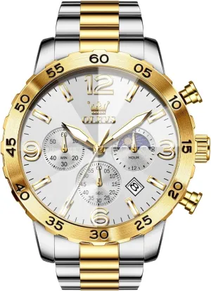 Stainless Steel Waterproof Luminous agonize Date Easy Read Men Wrsit Watch OLEVS Watch for Men Simple Business Dress Analog 