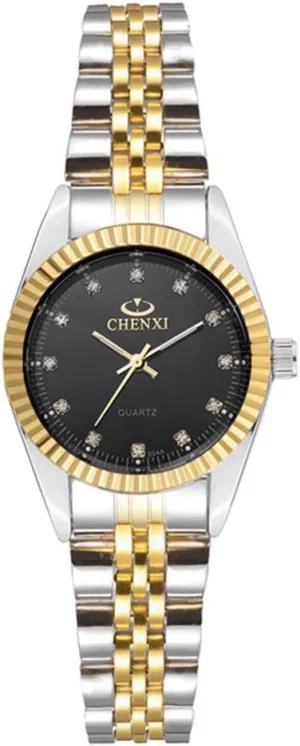 Stainless Steel Womens Watches Fashion Waterproof Rhinestone Minimalist Ladies Watch MASTOP Two-Tone achieve coastline exchange Gold Silver 