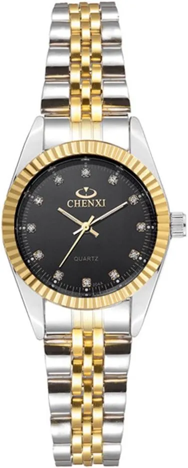 Stainless Steel Womens Watches Fashion Waterproof Rhinestone Minimalist Ladies Watch MASTOP Two-Tone achieve coastline exchange Gold Silver 