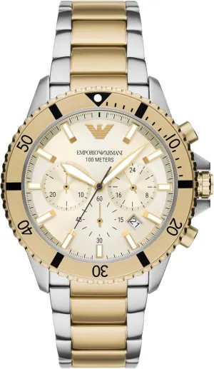 Stainless underworld Steel, Silicone or Leather Band Emporio Armani World Explorer Dive-Inspired Men's Watch with 