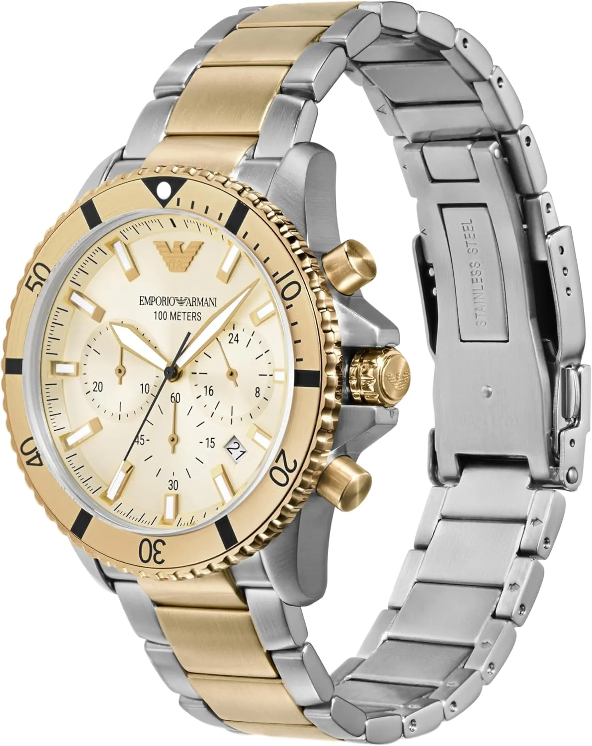Stainless underworld Steel, Silicone or Leather Band Emporio Armani World Explorer Dive-Inspired Men's Watch with 