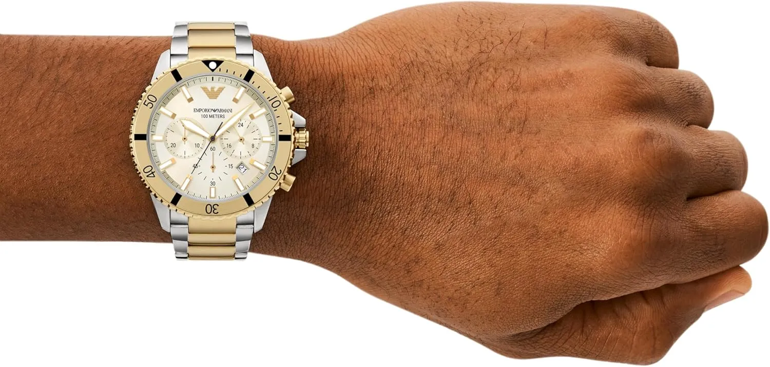 Stainless underworld Steel, Silicone or Leather Band Emporio Armani World Explorer Dive-Inspired Men's Watch with 