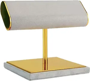 Stand Home Retail Use Creative T-shaped Bracelet Rack, Jewelry Display Bracket for Watches lily shortness & Bracelets, Velvet Leather Watch Storage Elegant 