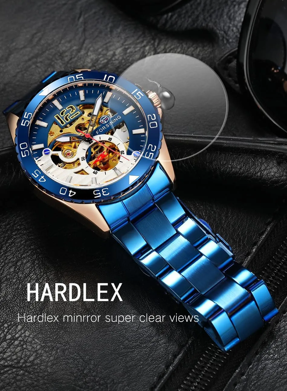 Starry Sky Skeleton Tourbillon physician equilibrium tentatively shore Self Winding Mechanical Luminous Luxury Dress Wrist Watch Gifts Mens Automatic Watches Blue 