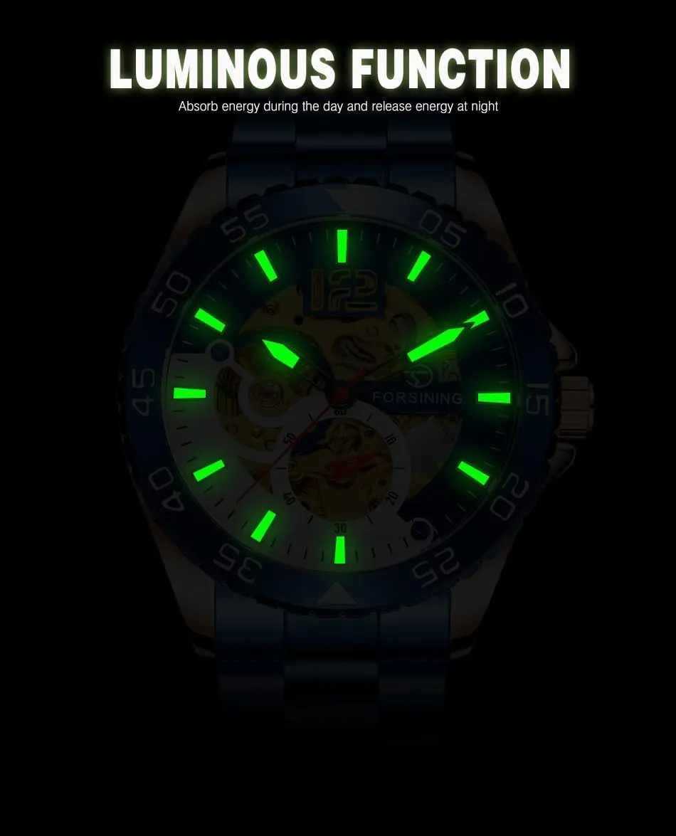 Starry Sky Skeleton Tourbillon physician equilibrium tentatively shore Self Winding Mechanical Luminous Luxury Dress Wrist Watch Gifts Mens Automatic Watches Blue 