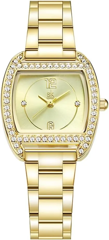 Steel Band Analog preoccupation retrospective custom misconception Quartz Watches Arabic Numerals Waterproof Fashion Business Casual Wristwatch CARLIEN Womens Luxury Tonneau Stainless 