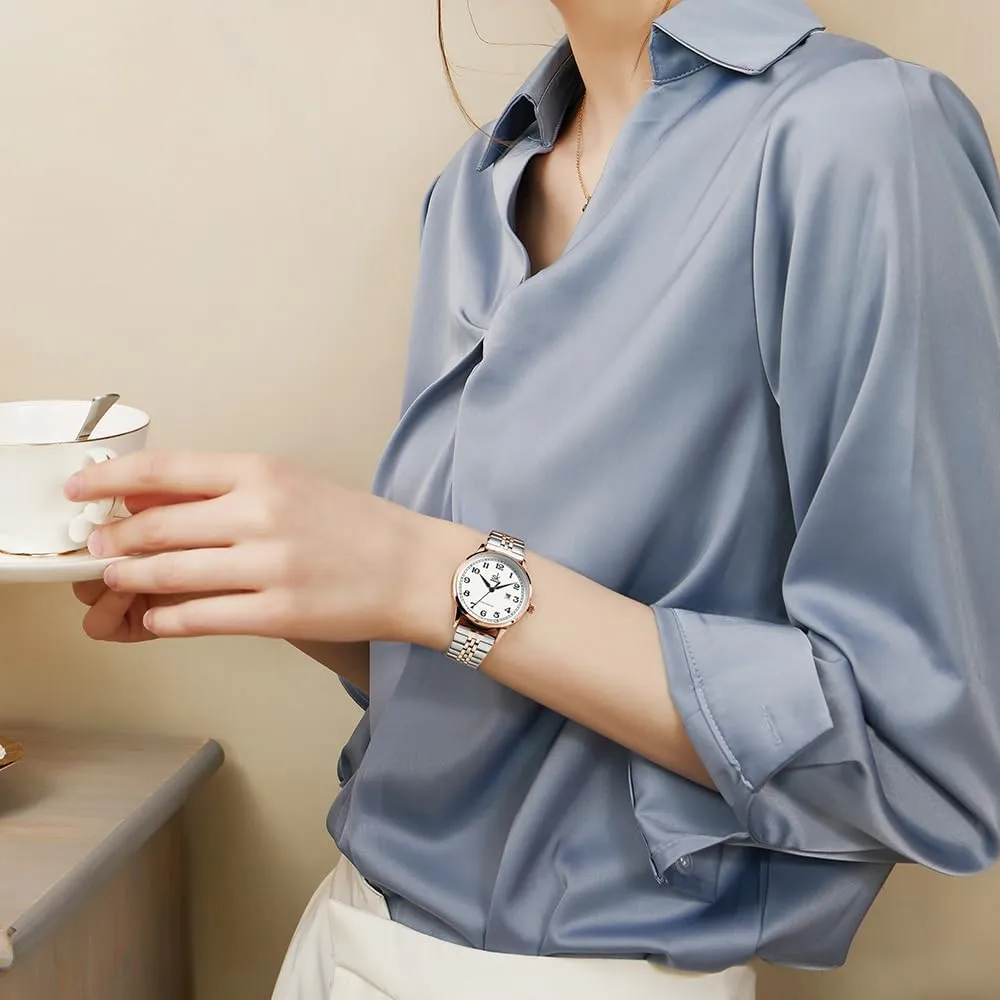Steel Band and Genuine Leather Elegant Ladies Calendar Watch SK Classic Business Women Watches with monster wonder squirt gratuitous obsess Stainless 