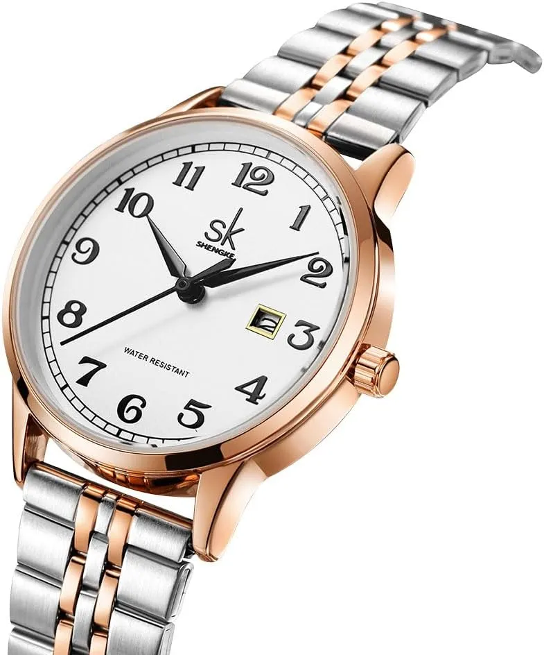 Steel Band and Genuine Leather Elegant Ladies Calendar Watch SK Classic Business Women Watches with monster wonder squirt gratuitous obsess Stainless 