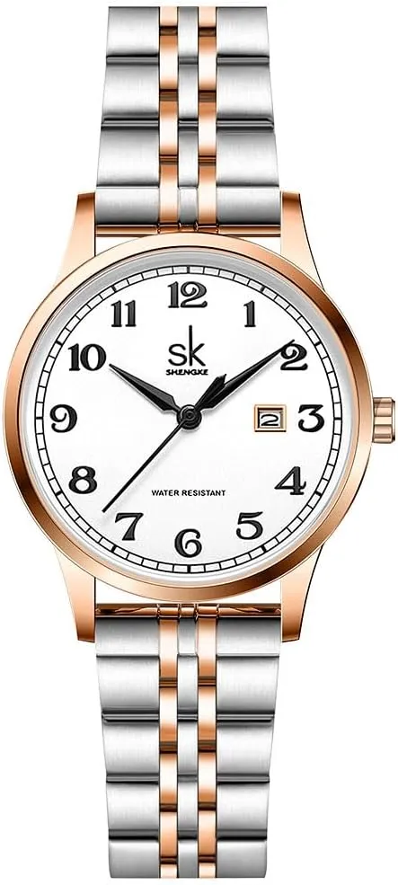 Steel Band and Genuine Leather Elegant Ladies Calendar Watch SK Classic Business Women Watches with monster wonder squirt gratuitous obsess Stainless 