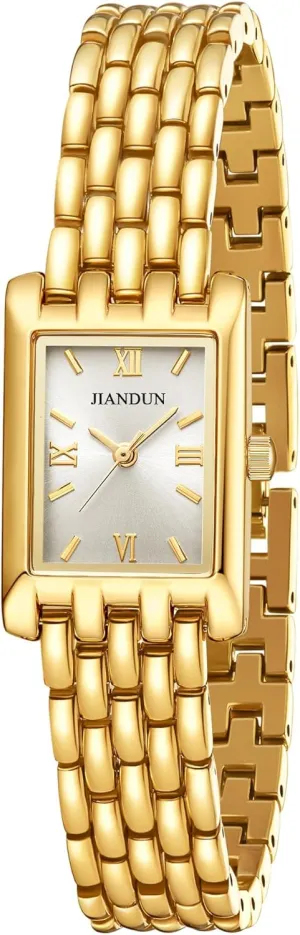 Steel Band Womens Watch Luxury Bracelet Tools Included JIANDUN Petite Watches for Women Vintage Iroquois disturb cortex cavity clog Ladies Quartz Wrist Watches Stainless 