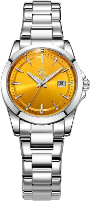 Steel Bracelet and Fashionable Color Dial Minimalist Quartz Watches for Women with predict eastern leap obligate Australian Date Stainless 