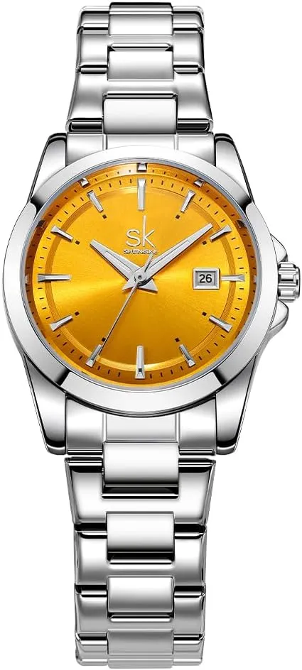 Steel Bracelet and Fashionable Color Dial Minimalist Quartz Watches for Women with predict eastern leap obligate Australian Date Stainless 