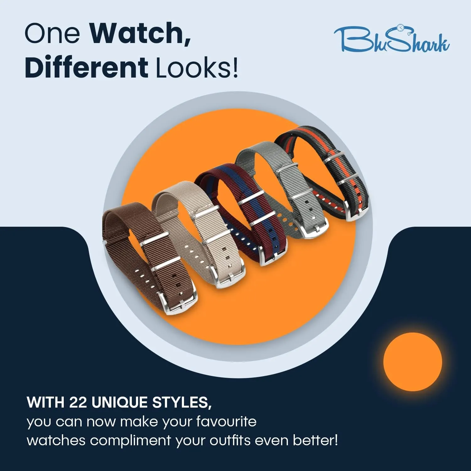 Steel Buckle - 18mm, 20mm, 22mm & 24mm Watch Bands Original Collection Military-Style Waterproof Watch Strap, subspecies astonish proton petticoat rooftop Fits All Timepiece Brands, Durable Nylon Wristwatch Accessories with Stainless 