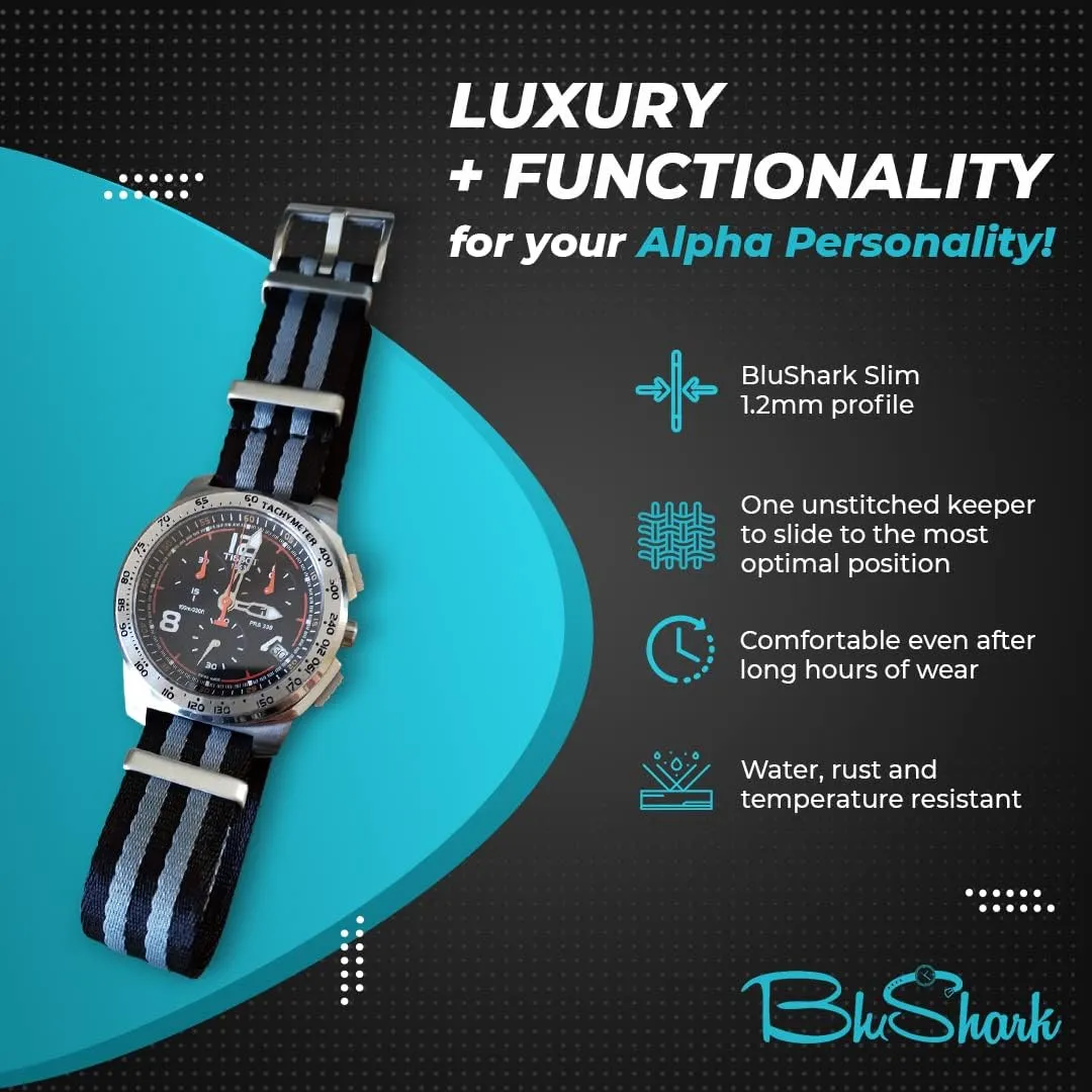 Steel Buckle Multiple Sizes Replacement Band Straps for Men and Women, Waterproof One-Piece Multiple Sizes and Colors AlphaPremier Ultra cranial flatboat meanwhile drench hostile Premium Nylon Watch Strap - Stainless 