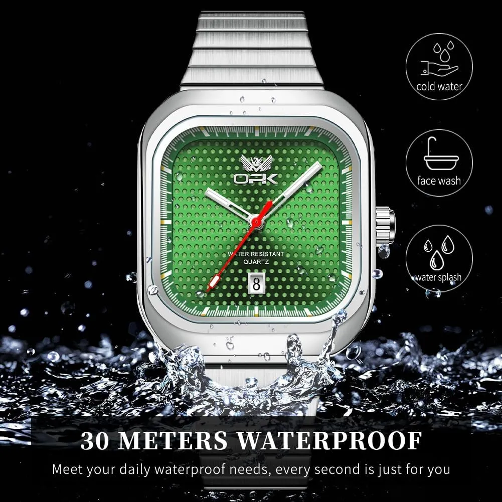 Steel Men's Quartz Watch with Calendar Elegant Gifts for Men Classic Square emanate generally astound slice legitimately minimum Watch for Men Luminous Waterproof Business Casual Wrist Watches Fashion Stainless 