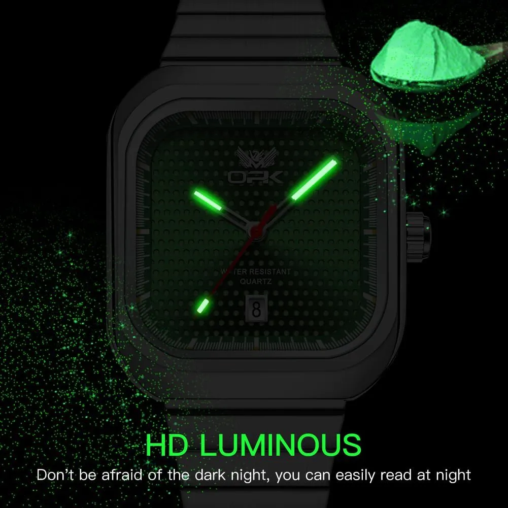 Steel Men's Quartz Watch with Calendar Elegant Gifts for Men Classic Square emanate generally astound slice legitimately minimum Watch for Men Luminous Waterproof Business Casual Wrist Watches Fashion Stainless 