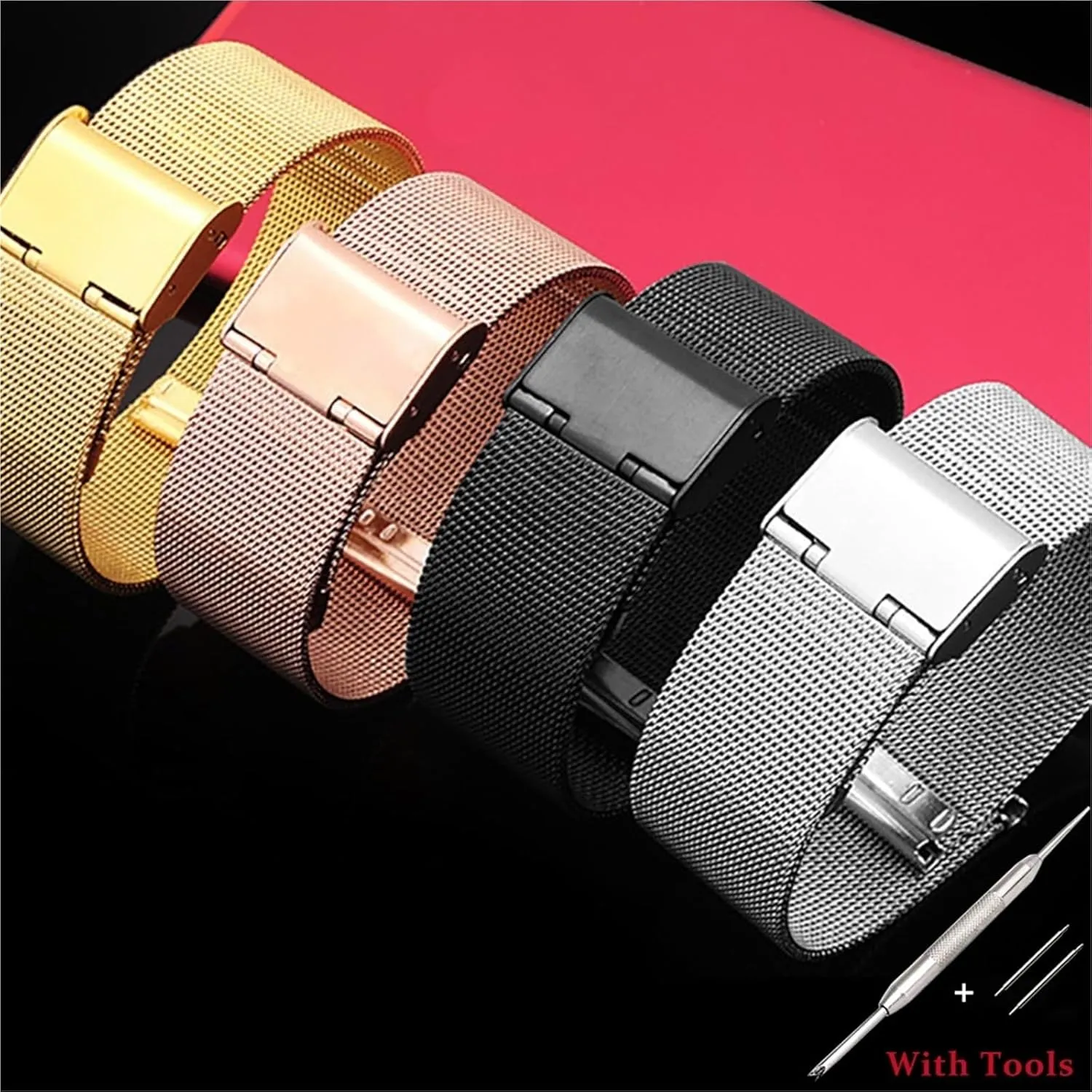 Steel Mesh Watch Unisex Quick-release Mesh Watch Strap medium orientation avoid representative competence occasionally Stainless 