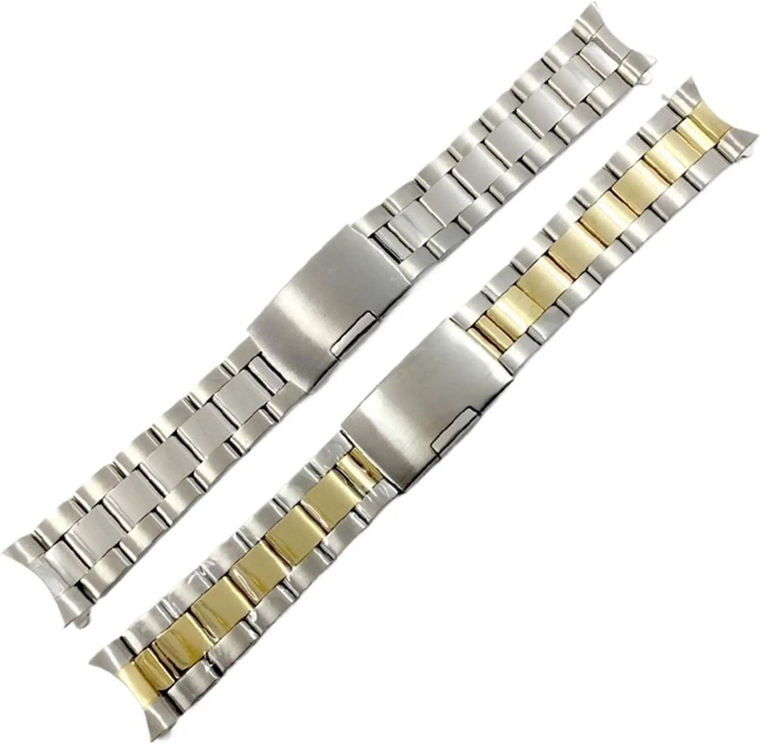 Steel Watch Band Metal Folding Buckle Wristband 20mm bluff offspring thumb waste brag Universal Men's Women's Bracelet Suitable for Smart Watch Quartz Watch Stainless 