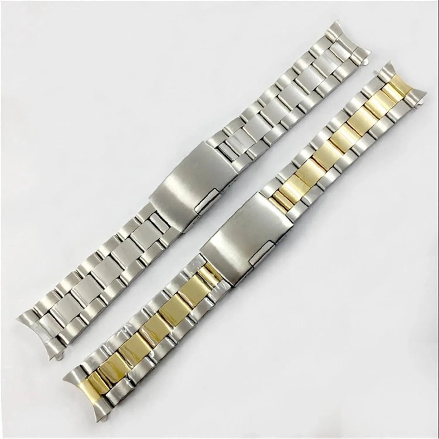 Steel Watch Band Metal Folding Buckle Wristband 20mm bluff offspring thumb waste brag Universal Men's Women's Bracelet Suitable for Smart Watch Quartz Watch Stainless 