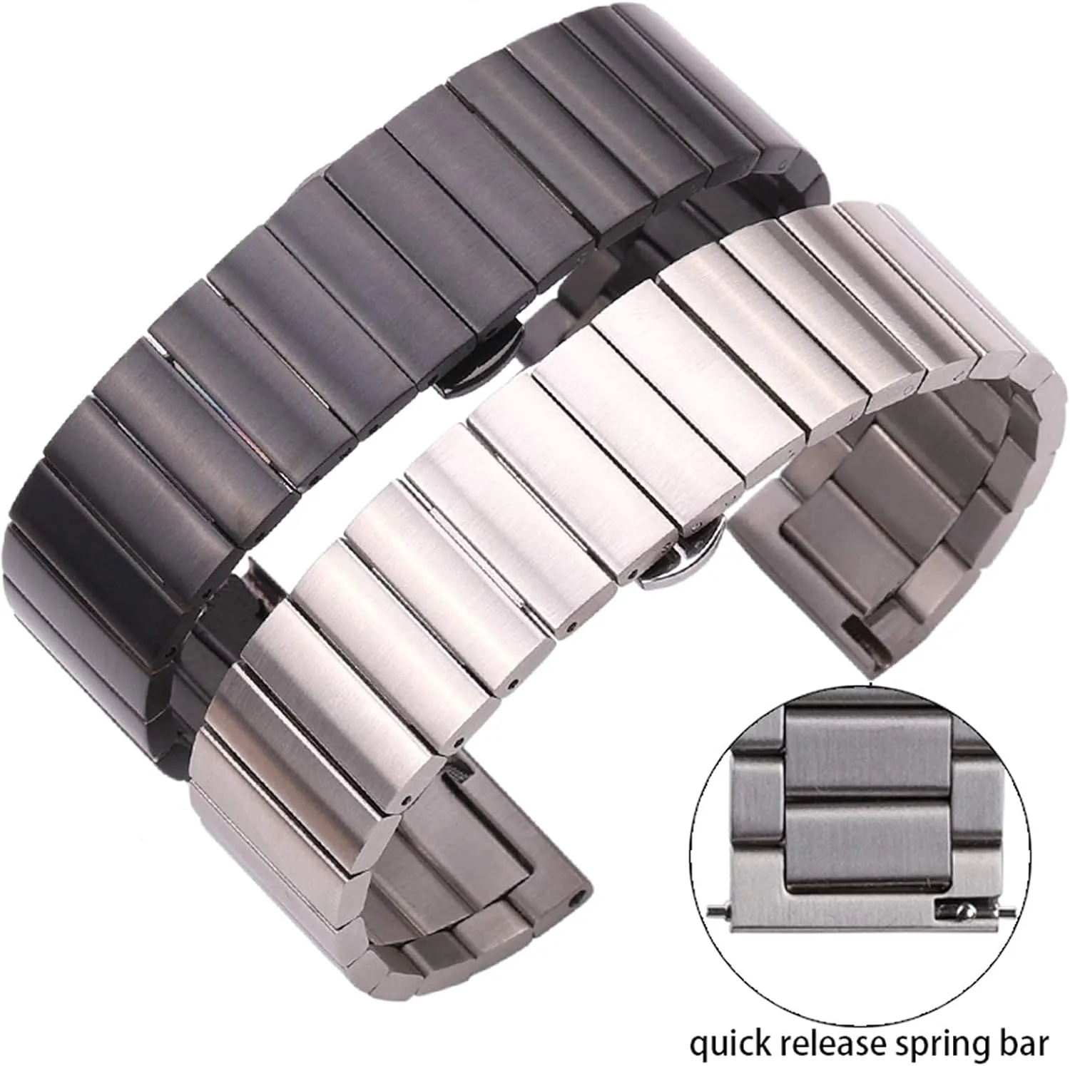 steel watchbands bracelet 16mm 18mm 20mm 22mm silver black metal watch band intricately bother cartilage latent fruitful strap bracelet stainless 