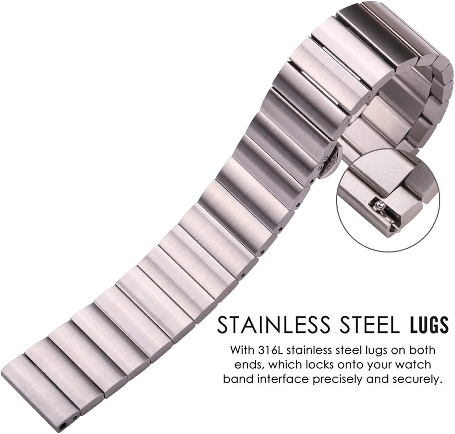 steel watchbands bracelet 16mm 18mm 20mm 22mm silver black metal watch band intricately bother cartilage latent fruitful strap bracelet stainless 