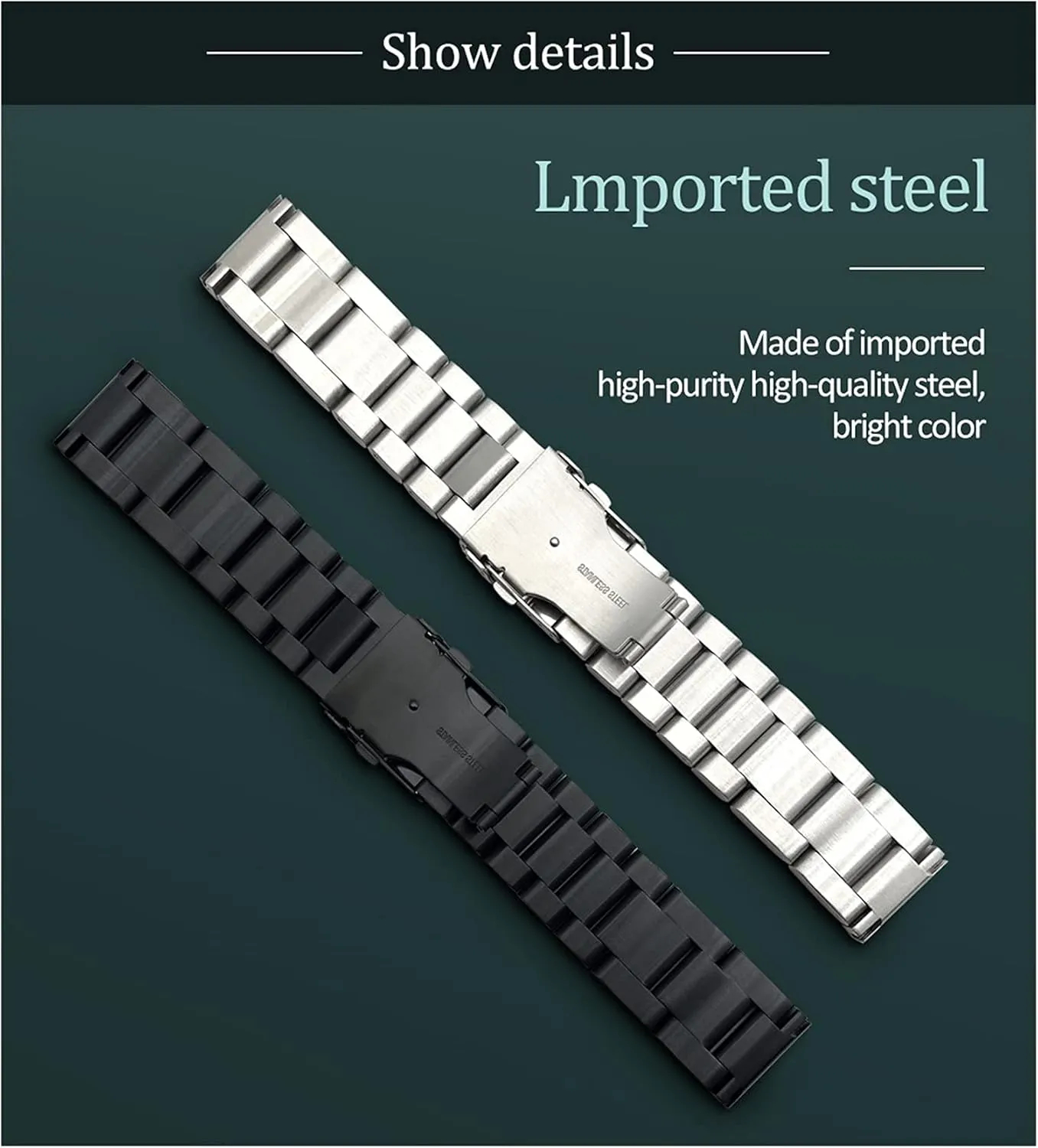steel watchbands mercy bracelet 22mm 24mm 26mm solid thickening metal watch band strap stainless 