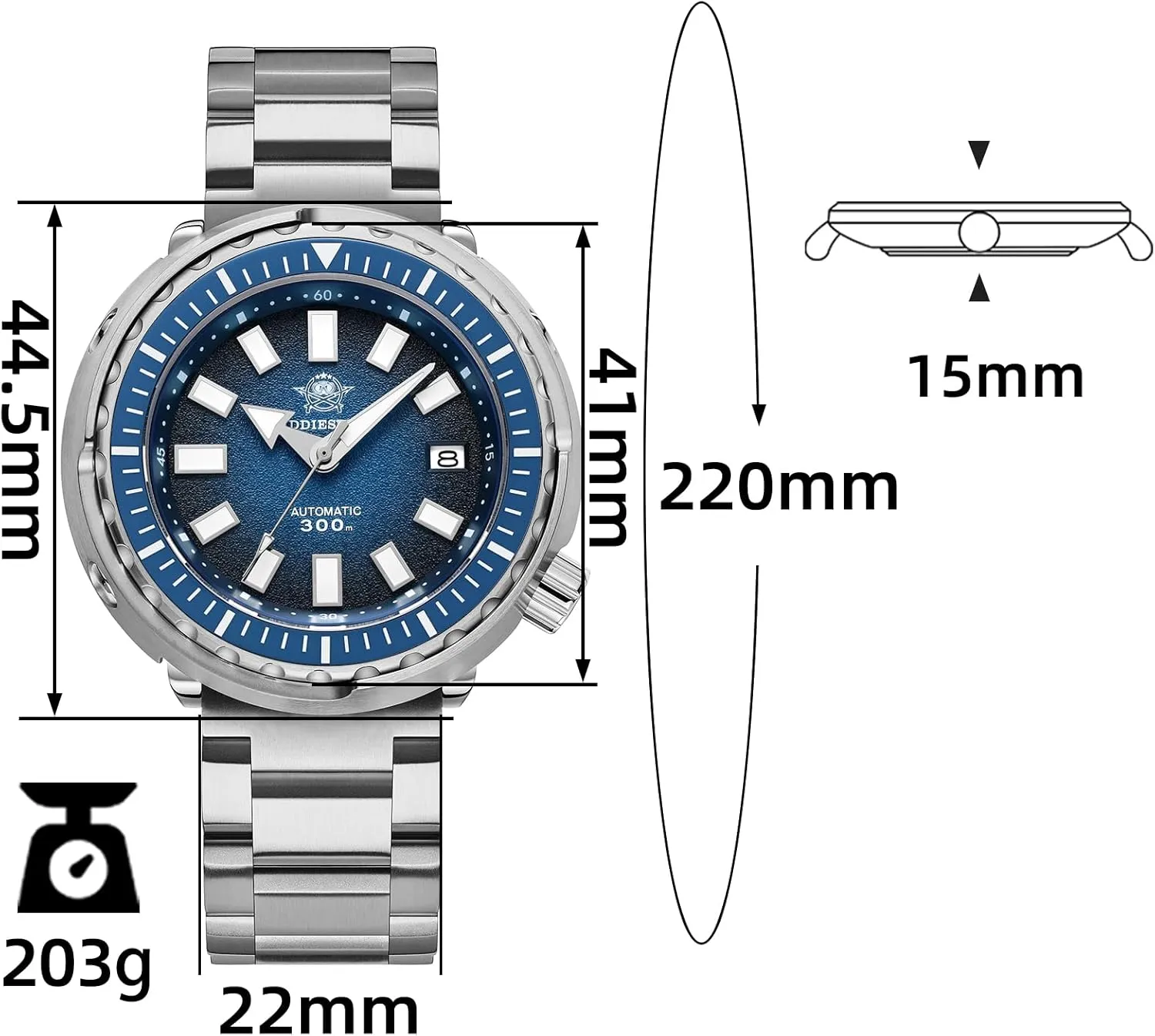 Steel Watches for Diving/Daily Wear ADDIESDIVE Luxury Men's NH35 Automatic Watch Synthetic Sapphire Rotatable Bezel 300 moralism mound M Dive Watch Luminous Stainless 