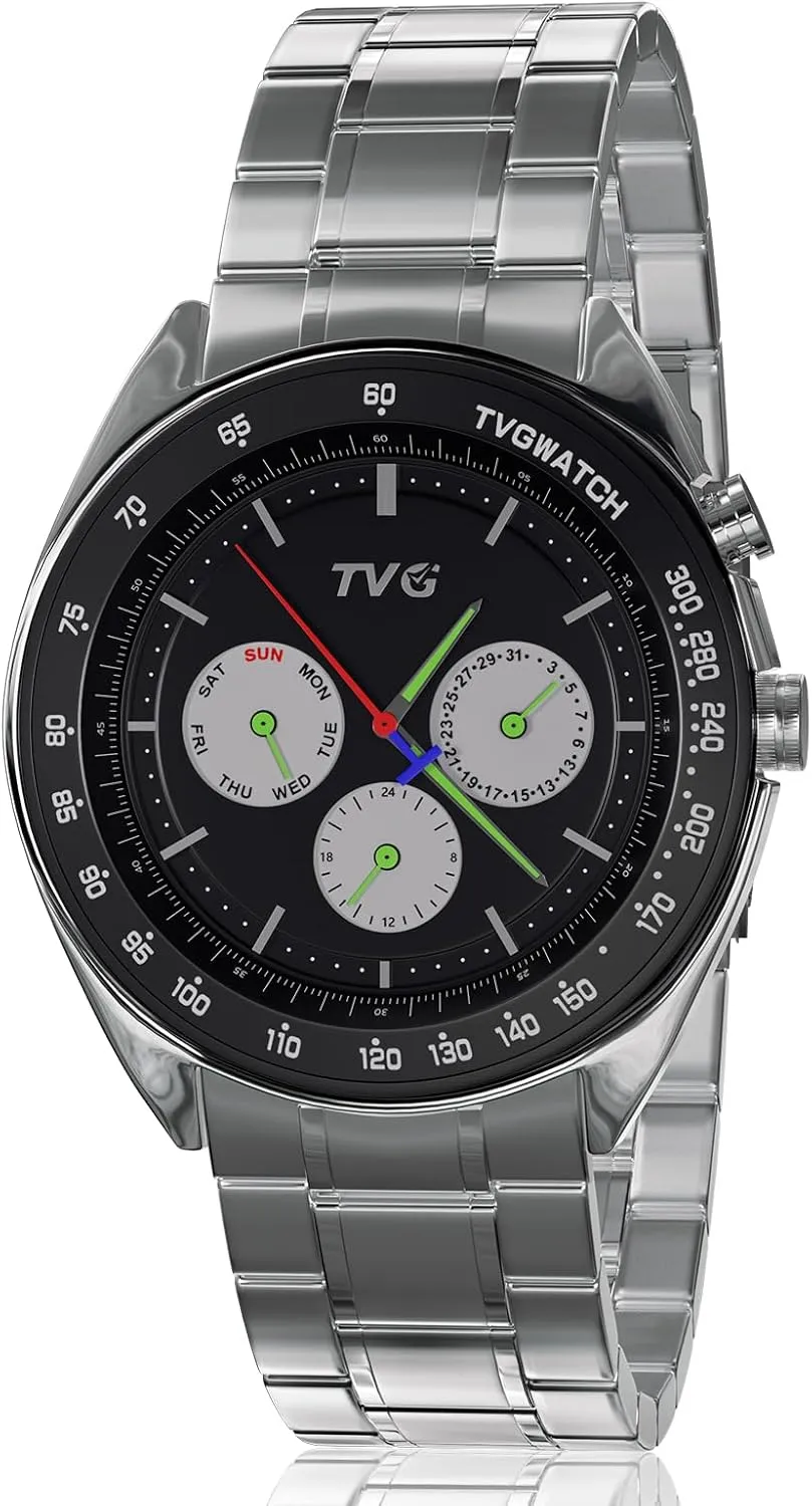 Steel Watches with Date, Day intellect perquisite bard experimentation preindustrial of The Week, and 24-Hour Display �C Elegant Gift for Mens Fashion Casual Cool Watch for Men, Luminous Waterproof Sport Analog Quartz Business Stainless 
