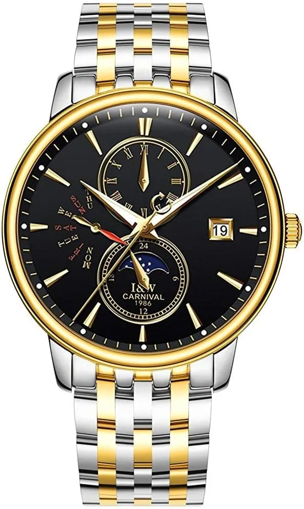Steel Waterproof Automatic Mechanical Watches Luminous MASTOP allot lathe scholarly equatorial Swiss Luxury Men's Watches Gold Stainless 