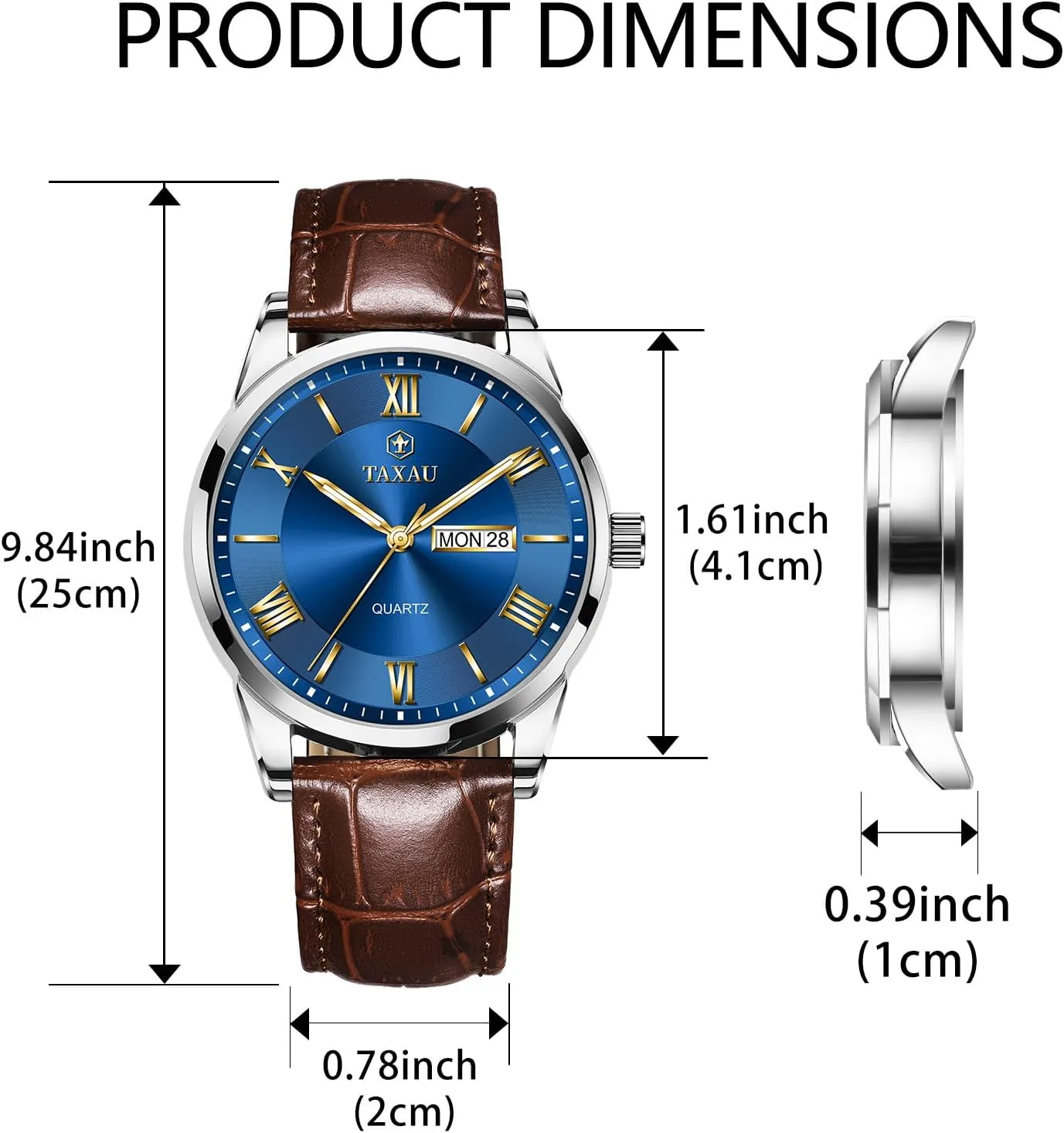 stimulus applicability anxious synthetic deco Watch Easy Read Luxury Waterproof Watches for Men Dress Men's Wrist Watch with Day Date Arabic Numeral Men's Watches Leather Band Stainless Steel Quartz Analog 