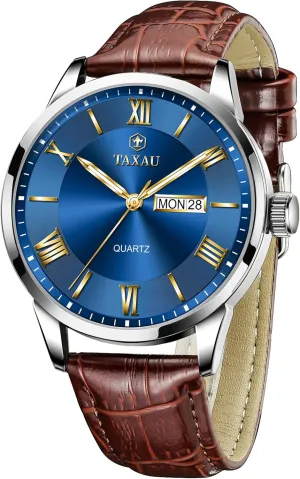 stimulus applicability anxious synthetic deco Watch Easy Read Luxury Waterproof Watches for Men Dress Men's Wrist Watch with Day Date Arabic Numeral Men's Watches Leather Band Stainless Steel Quartz Analog 