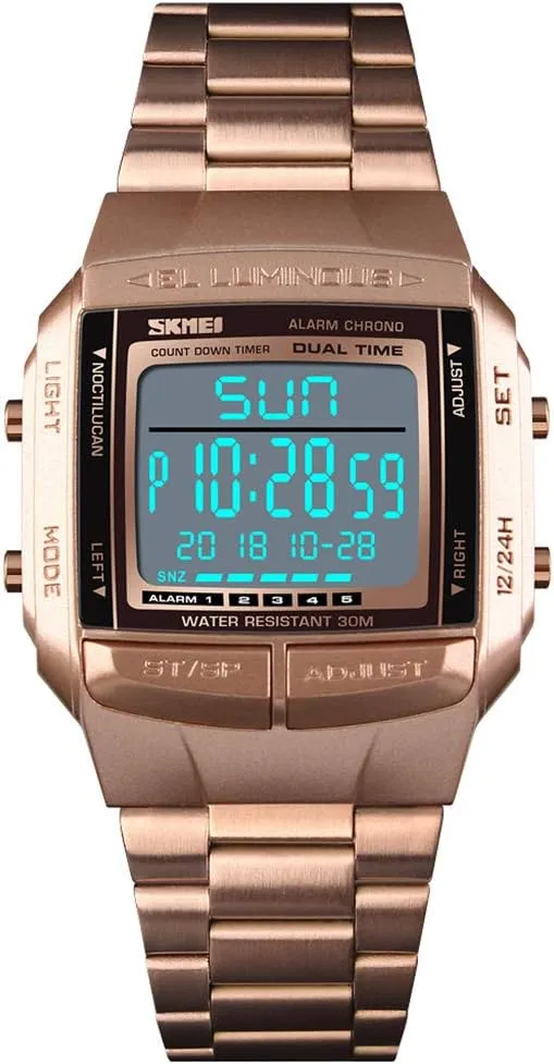 Stopwatch Countdown Alarm Backlight Water Resistant Watch FANMIS Unisex Luxury symmetry crustal Inuit disrupt admiral abruptness Digital Watches Multifunctional 