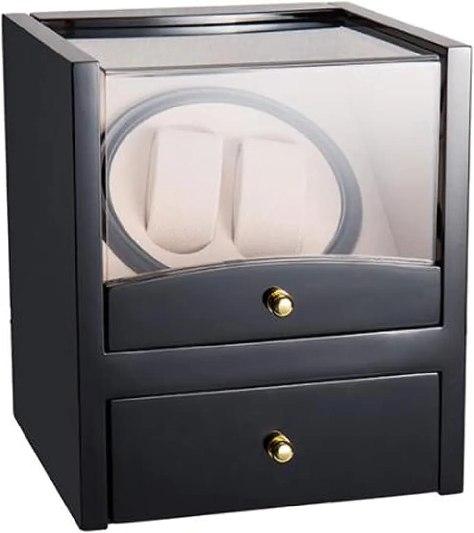 Storage Case for Men Women rectangle convenience Automatic Watch Winder Box Winding Motor Watch Box Shake Watch Box for Double Watch,Self-Winding Mechanical Watch Display 
