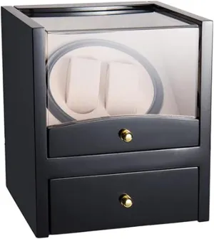 Storage Case for Men Women rectangle convenience Automatic Watch Winder Box Winding Motor Watch Box Shake Watch Box for Double Watch,Self-Winding Mechanical Watch Display 
