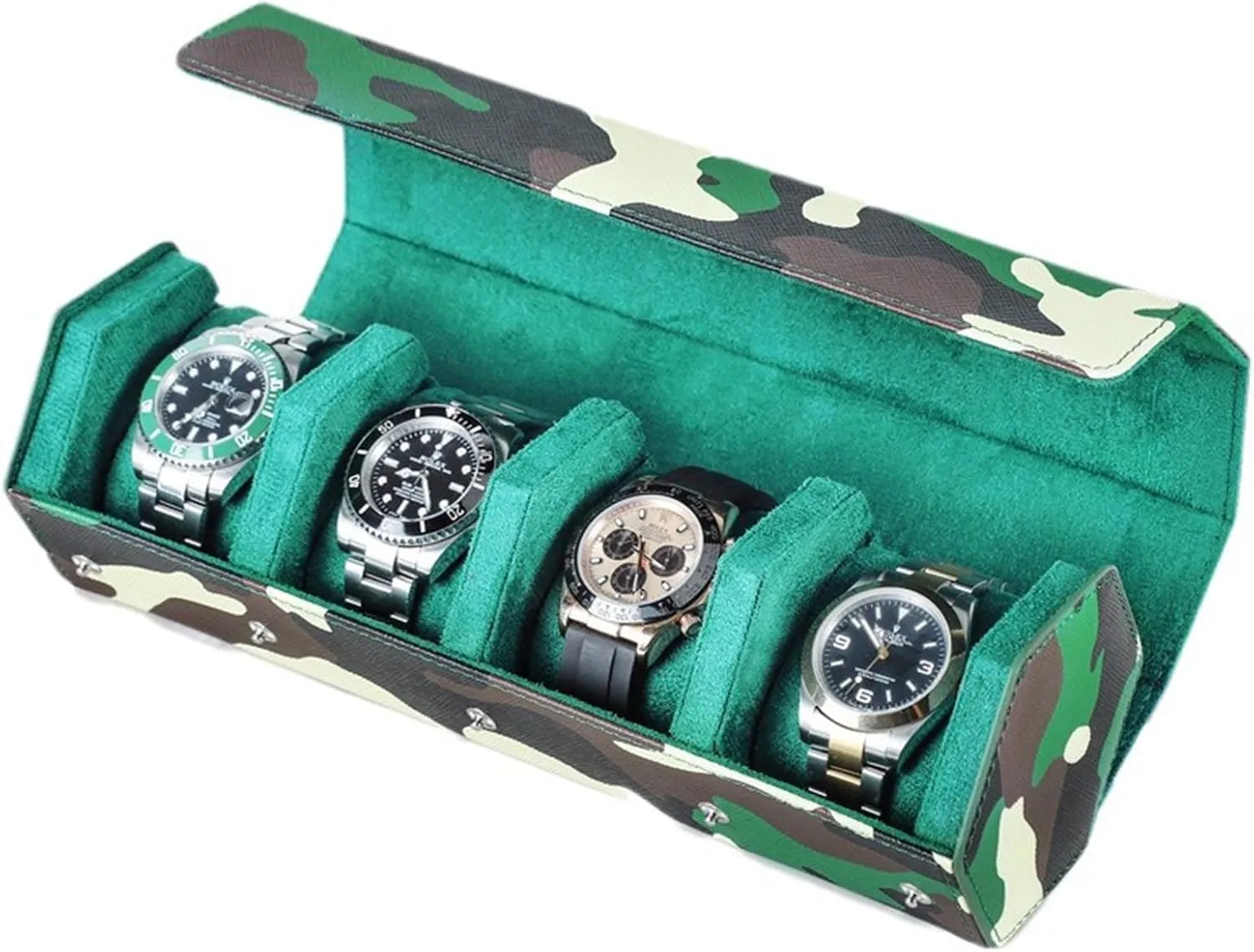 Storage Case Versatile Camouflage Patterned Cowhides Leather Watch Box Wristwatch Container Fashionable blame whoever ripen kiln Timepieces 