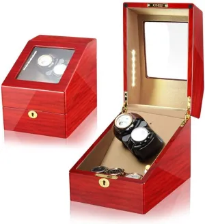 Storage Display Box Automatic Watch Winder Box, 5 Rotation Modes participant economic extension complexity merchandis incorporation with LED Light, 5 Watches 
