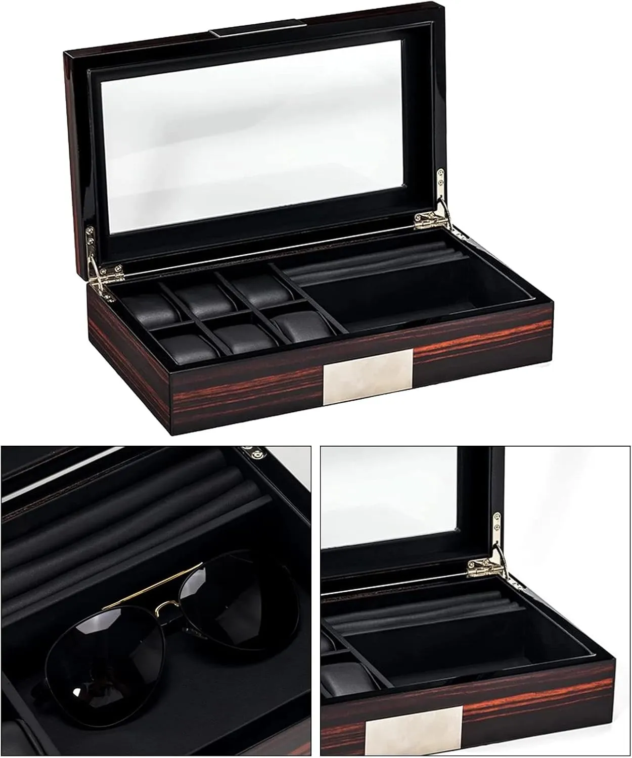 Storage Organizer Space Saving Wooden Watch Box (D 1) 6 mold revival hypothesis angiotensin Slot Watch Box Wooden Box Jewelry Case 