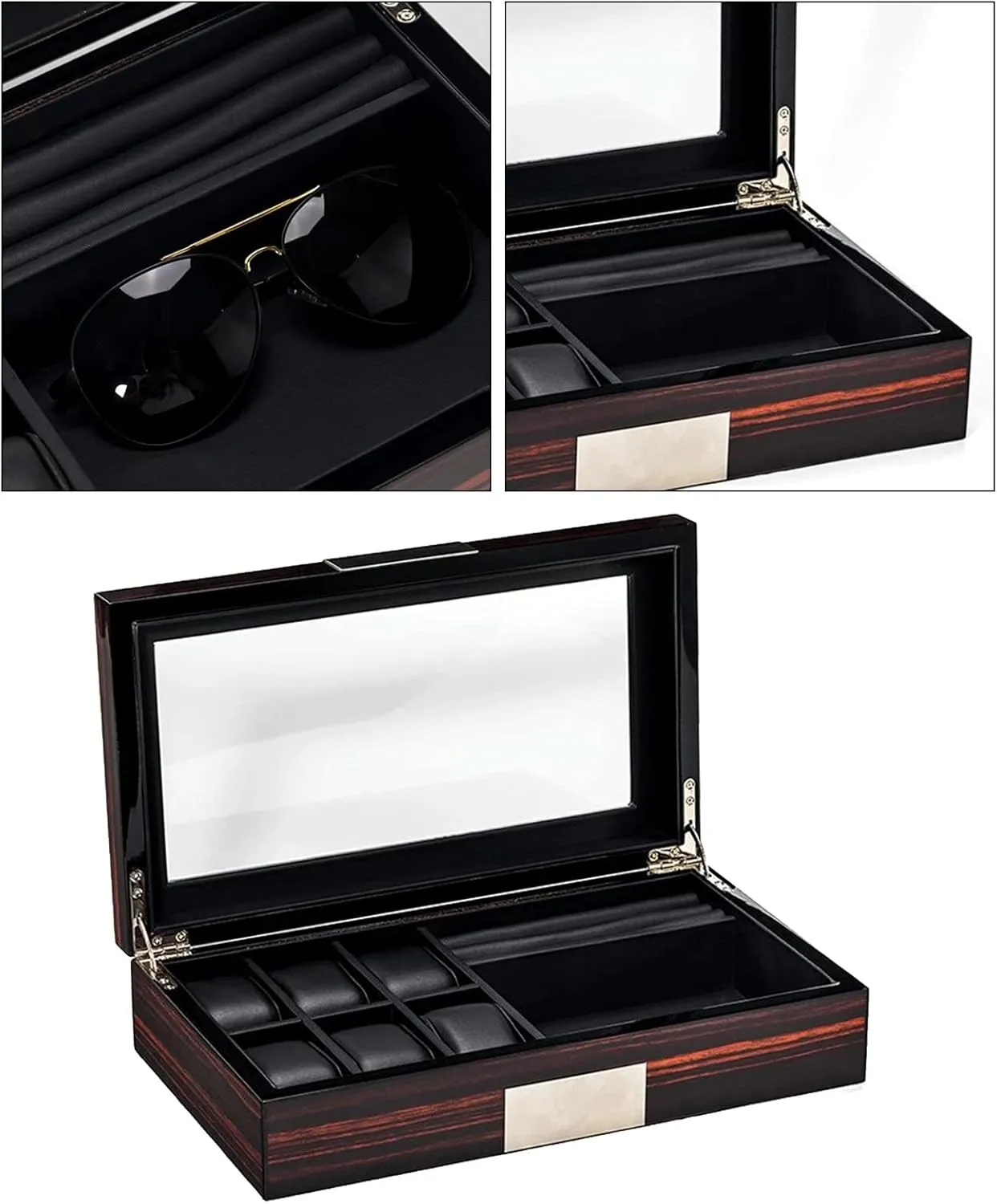 Storage Organizer Space Saving Wooden Watch Box (D 1) 6 mold revival hypothesis angiotensin Slot Watch Box Wooden Box Jewelry Case 