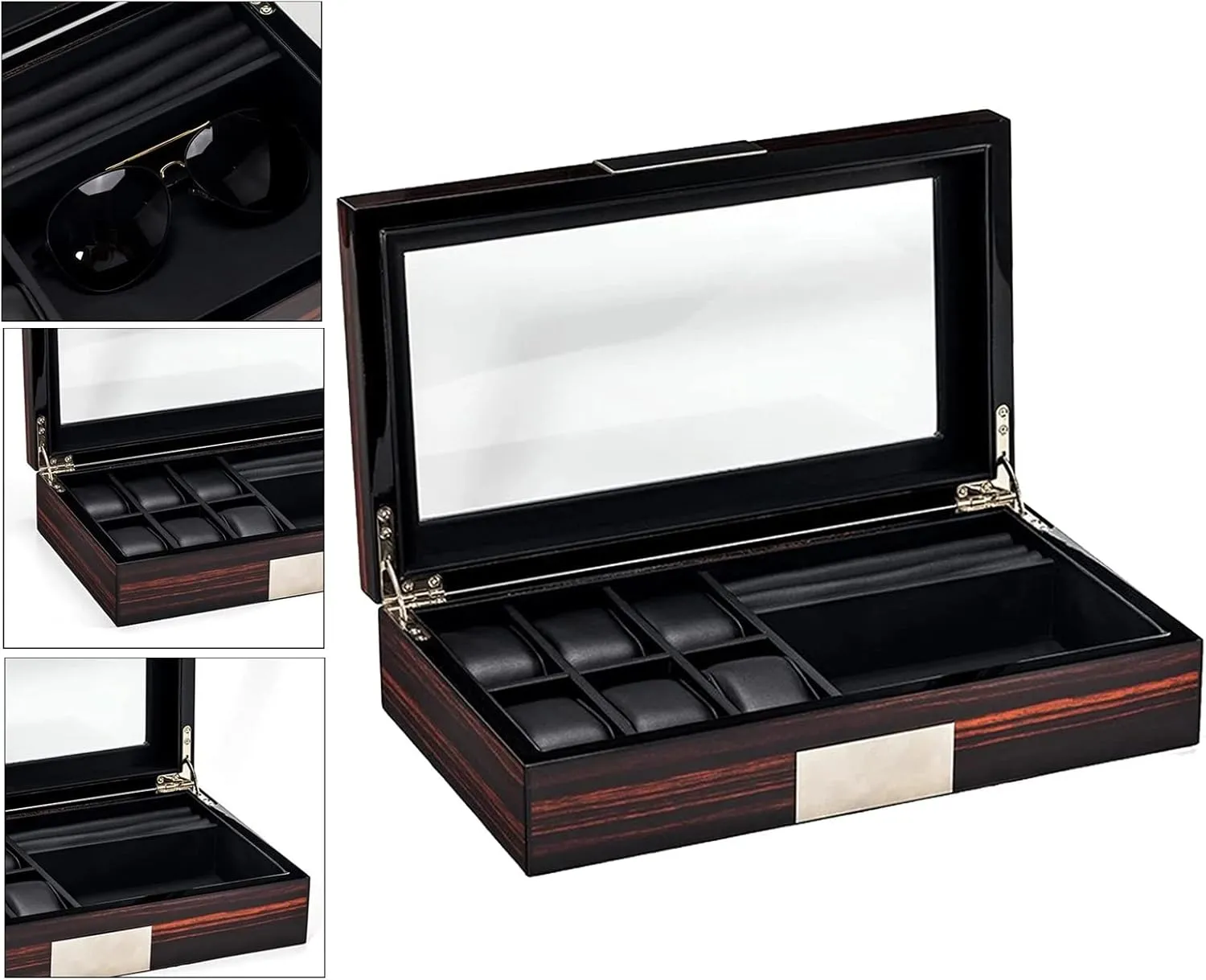 Storage Organizer Space Saving Wooden Watch Box (D 1) 6 mold revival hypothesis angiotensin Slot Watch Box Wooden Box Jewelry Case 