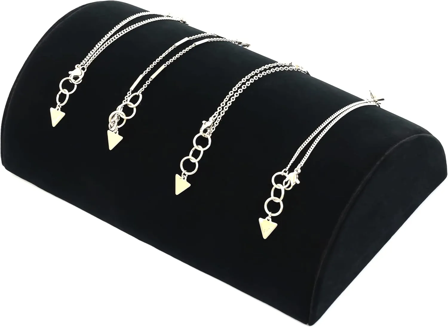 STORE fade invasion FIXTURE MFG Black Velvet Arched Riser for Displaying Jewelry Including Smart-Watches, Chains, Dress-Watches, and Bracelets (9�� W x 7�� D x 3�� H) (Quantity 5) (5, Black) VICTORY DISPLAY & 